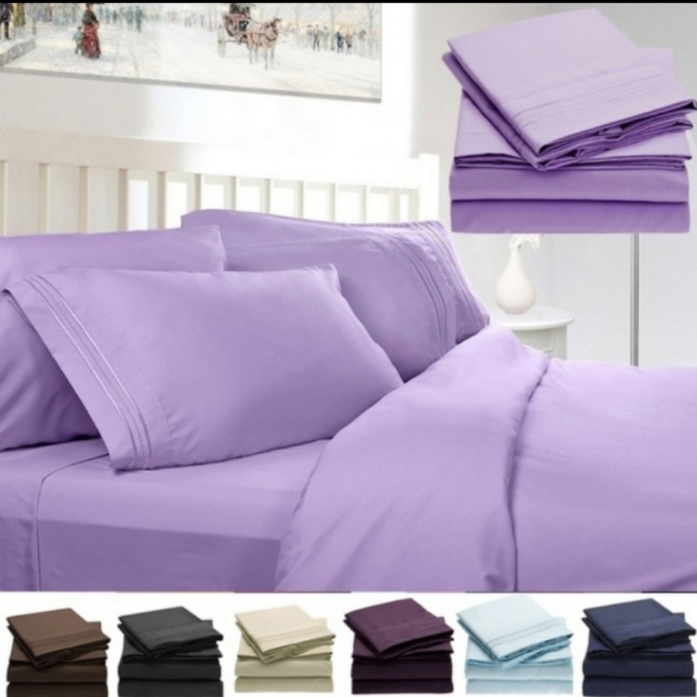 Egyptian 4 Piece Bed Sheet Set 1800 Thread Count